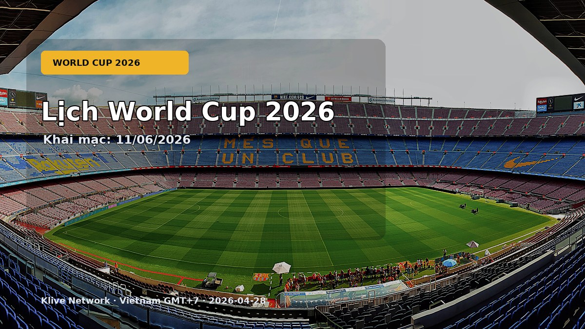 Lịch World Cup 2026 theo giờ Việt Nam